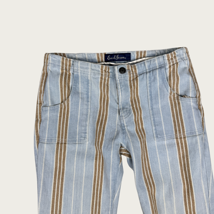 (29") Y2K Low Rise Pinstripe Denim Flares