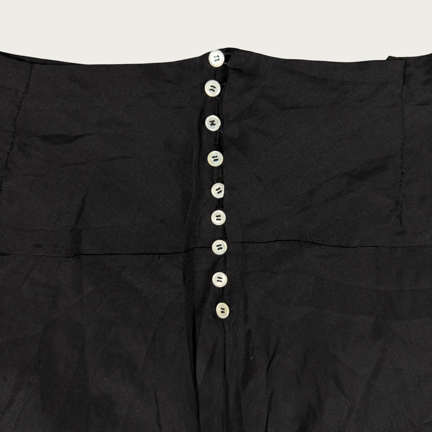 (27") 60s/70s Black/Cream Lace Slip Shorts