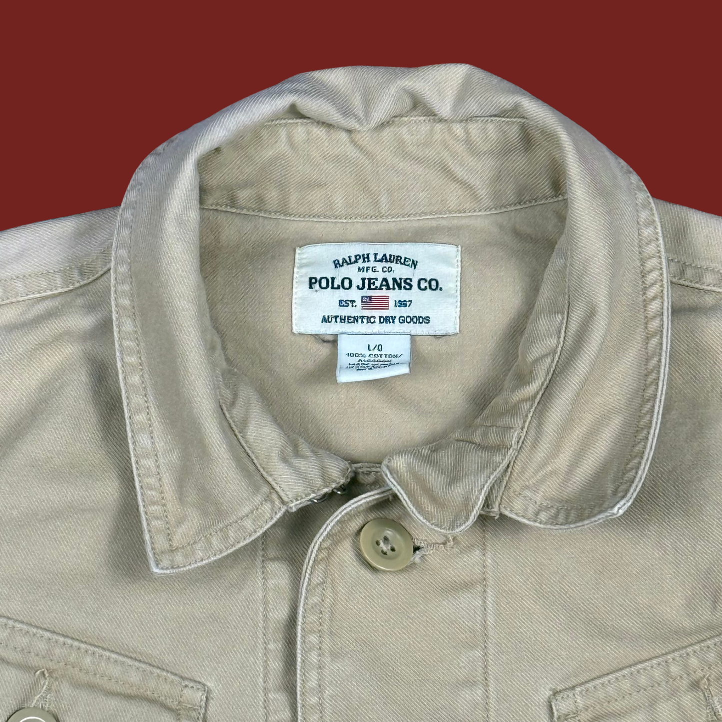(L) 90s/Y2K Ralph Lauren Tan Jacket