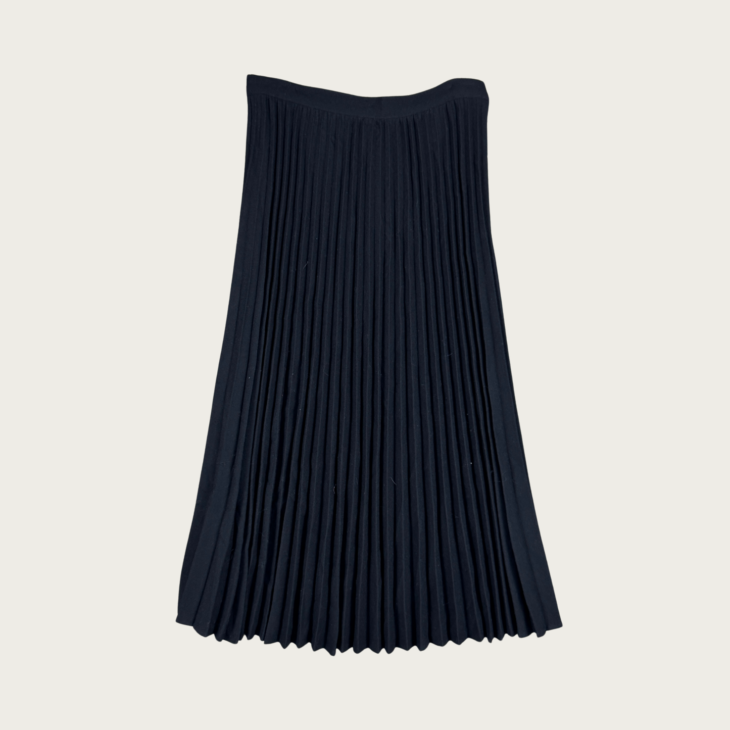 (26") 70s Black Pleated Wool Skirt
