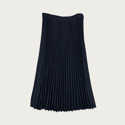 (26") 70s Black Pleated Wool Skirt