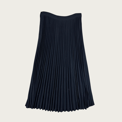 (26") 70s Black Pleated Wool Skirt