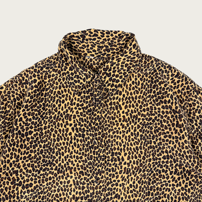 (M/L) Cheetah Print Silk Blouse