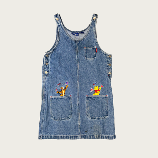 (S) Winnie The Pooh Denim Overall Dress