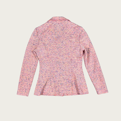 (XS/S) 60s/70s Pink Marled Button Up Top