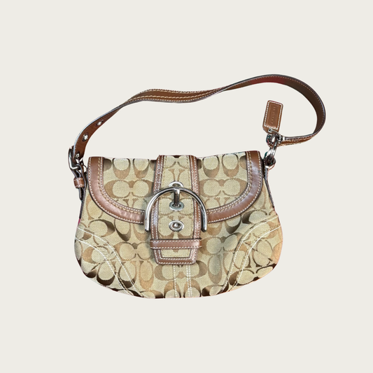 Vintage Coach Brown Canvas Mini Soho Bag