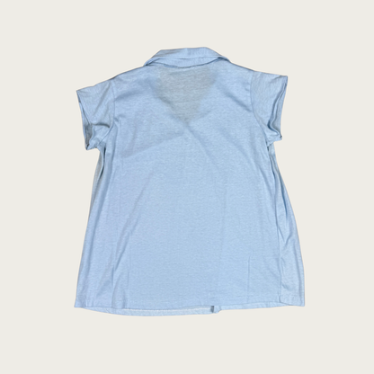 (M) 70s/80s Blue Collared Top