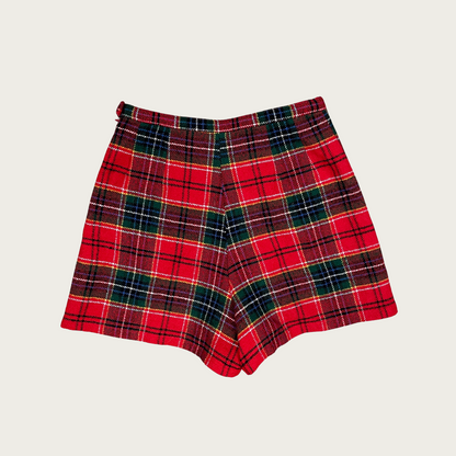 (26") Red Plaid Wool Shorts