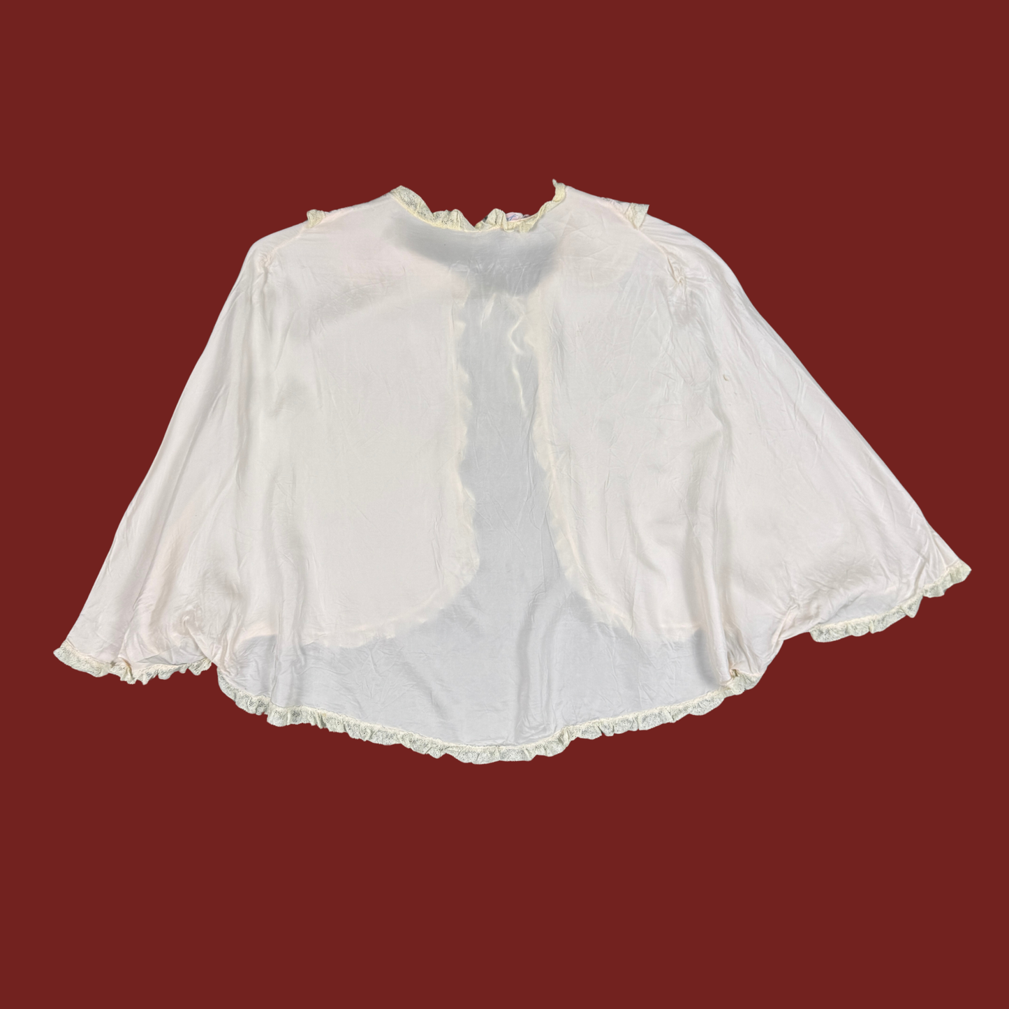 (OS) 60s/70s Lace Trim Baby Pink Slip Cover