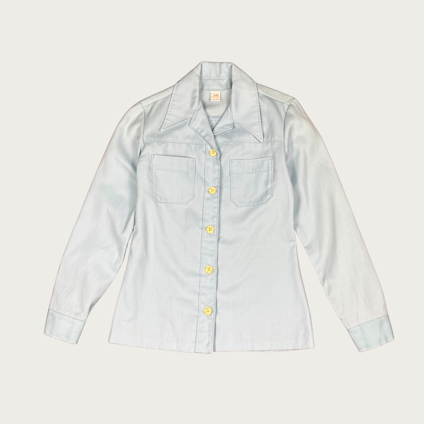 (S) 60s/70s Lady Wrangler Light Blue Shirt