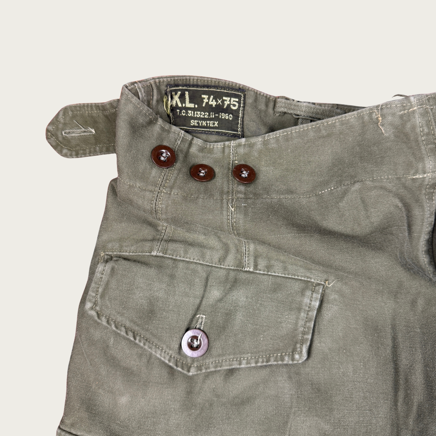 (26"-30") 1950s Dutch Military Field Pants