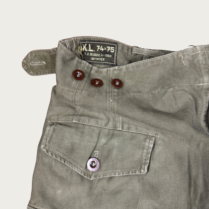 (26"-30") 1950s Dutch Military Field Pants