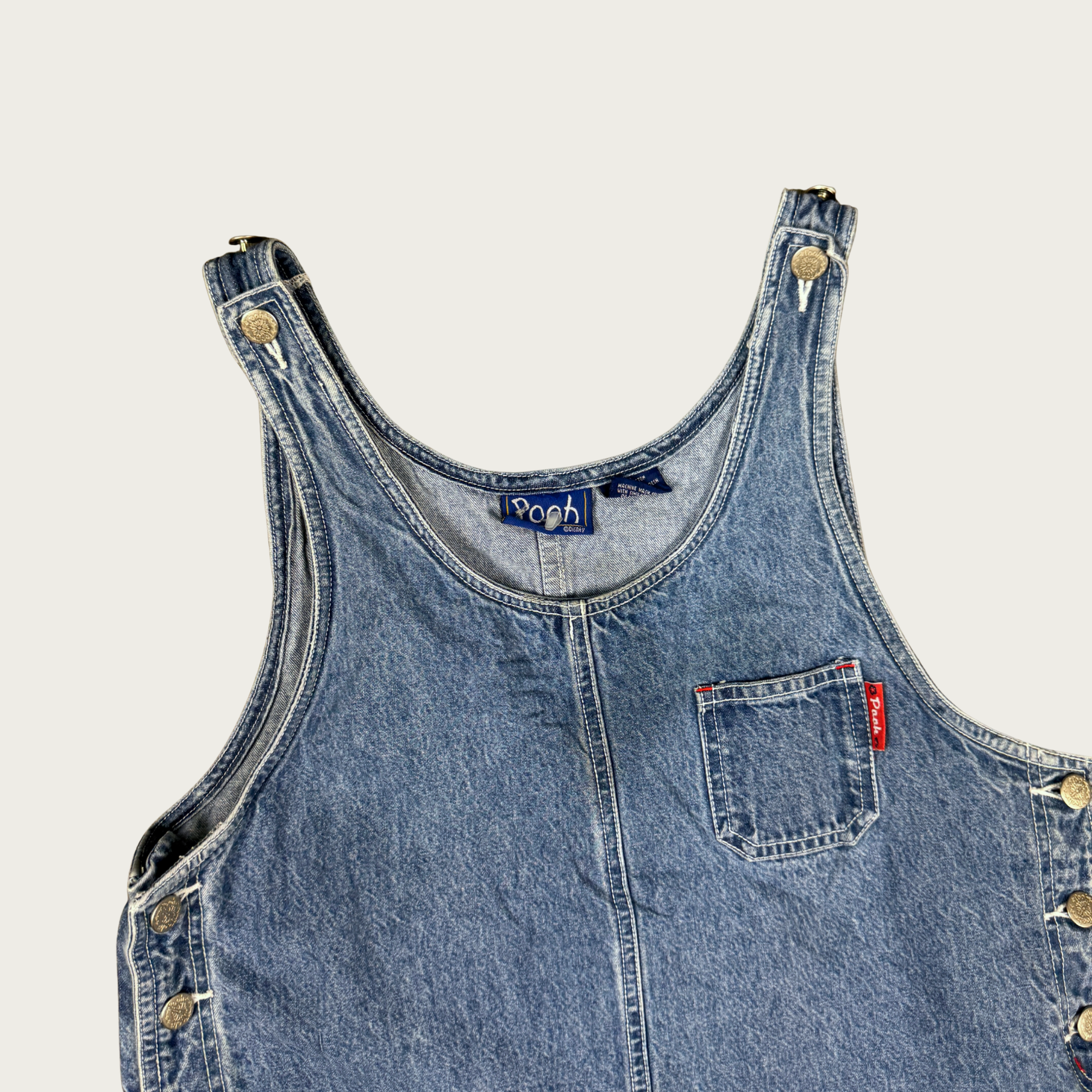 (S) Winnie The Pooh Denim Overall Dress (S) Winnie The Pooh Denim Overall Dress