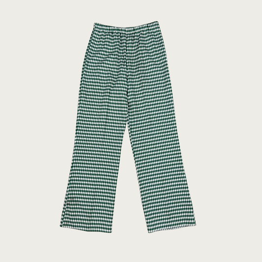 (S/M) 70s Green Gingham Flares