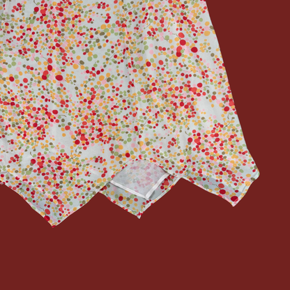 (28") Multicolor Polka Dot Handkerchief Midi Skirt