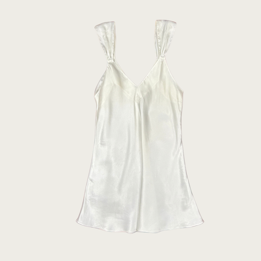 (M) 90s Christian Dior White Mini Slip Dress