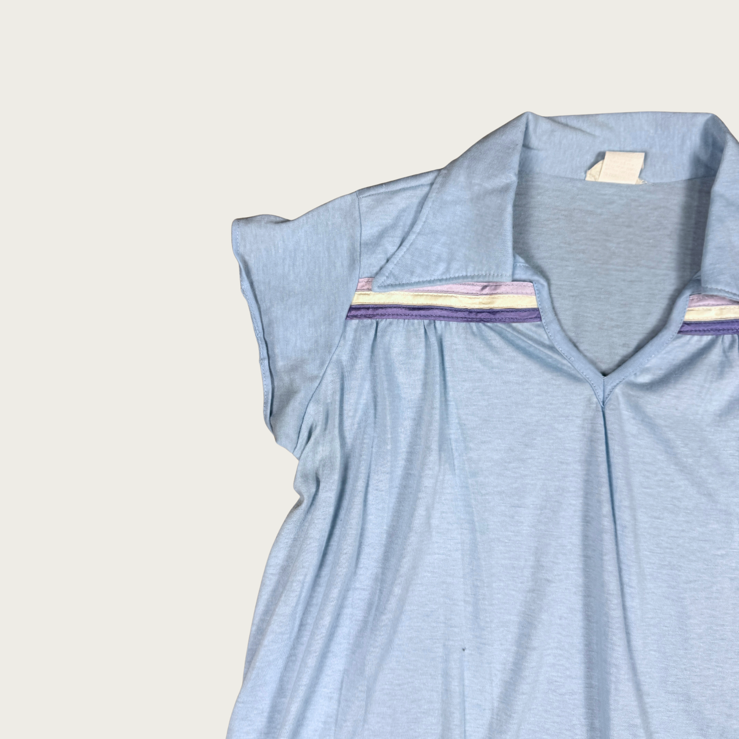 (M) 70s/80s Blue Collared Top