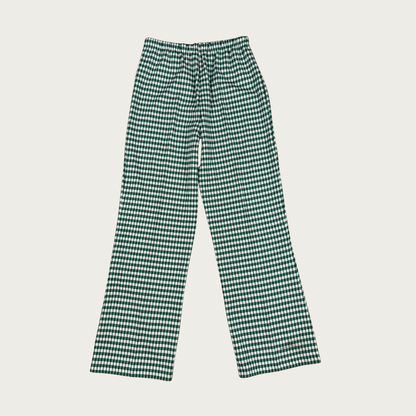 (S/M) 70s Green Gingham Flares