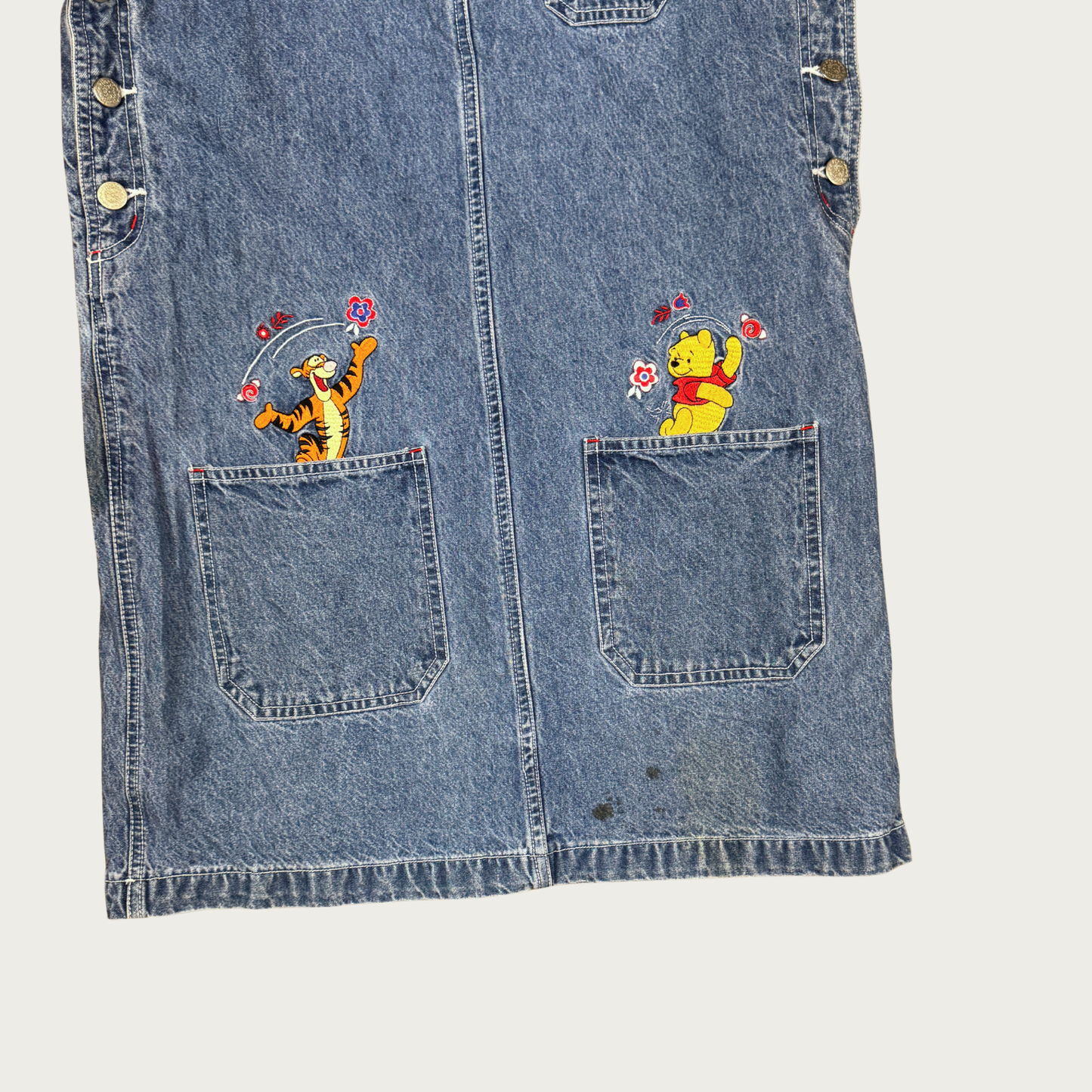(S) Winnie The Pooh Denim Overall Dress