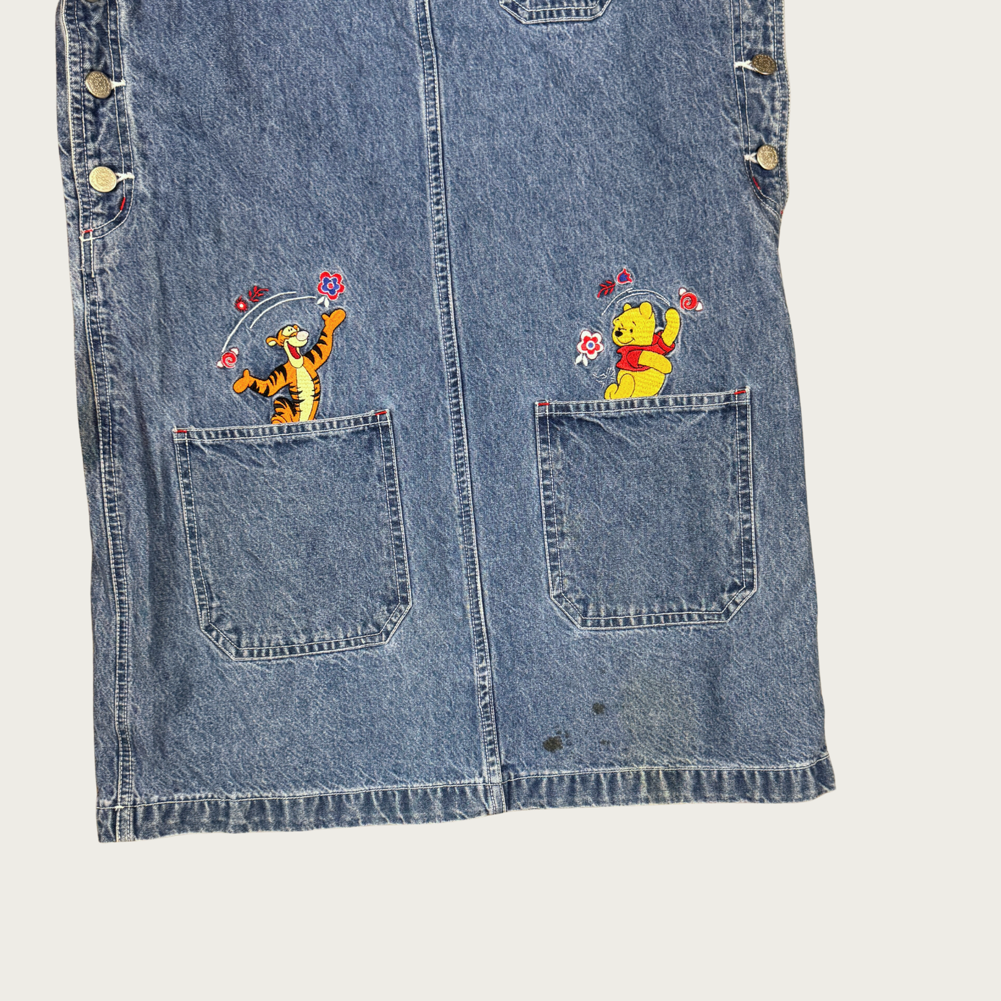 (S) Winnie The Pooh Denim Overall Dress (S) Winnie The Pooh Denim Overall Dress