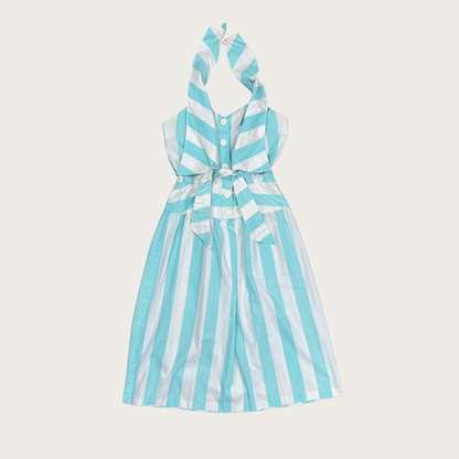 (S) Blue Striped Halter Dress