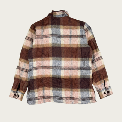 (L) 60s Plaid Mohair Blend Outer Shirt Jacket