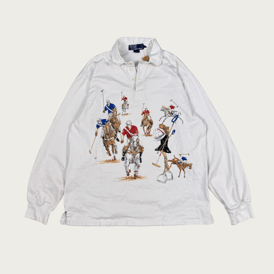 (M/L) 1991 Ralph Lauren Seven Horsemen Rugby Shirt