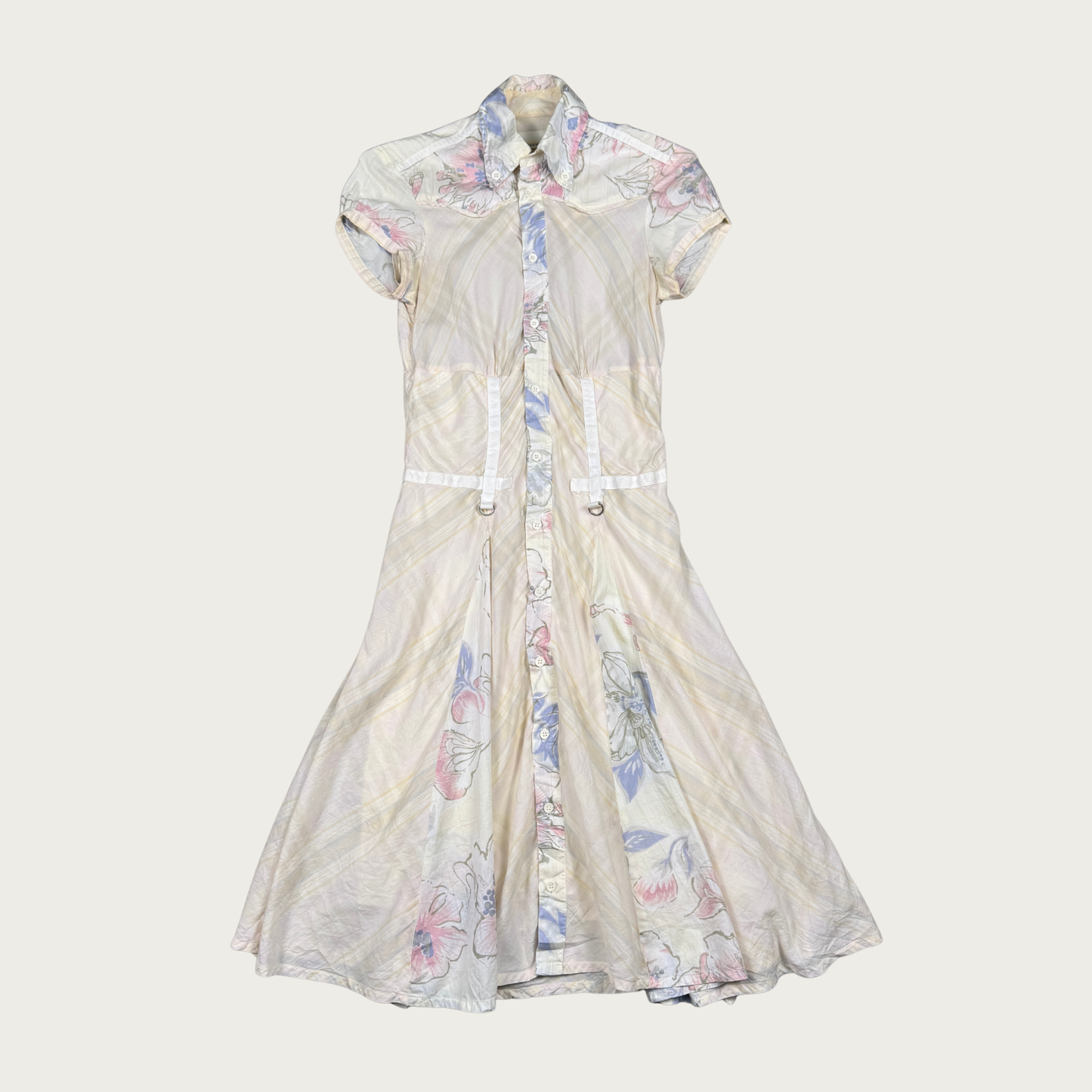 (XXS) Diesel Pastel Floral Midi Dress