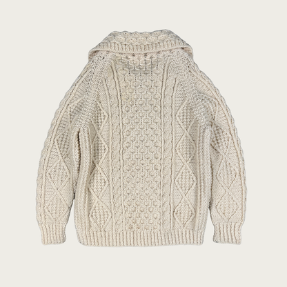 (L) 70s/80s Cream Aran Cardigan