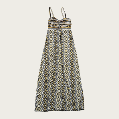 (M) 90s/Y2K Abstract Print Maxi Dress