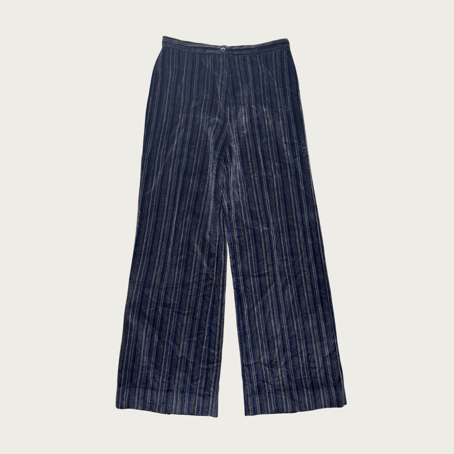 (30") 70s Navy/Gray Corduory Wide Leg Flares