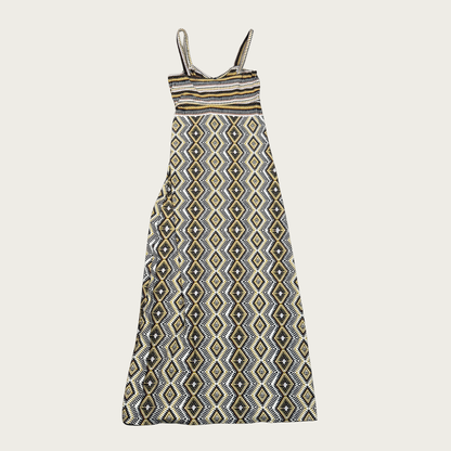 (M) 90s/Y2K Abstract Print Maxi Dress