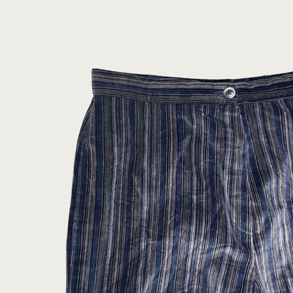 (30") 70s Navy/Gray Corduory Wide Leg Flares