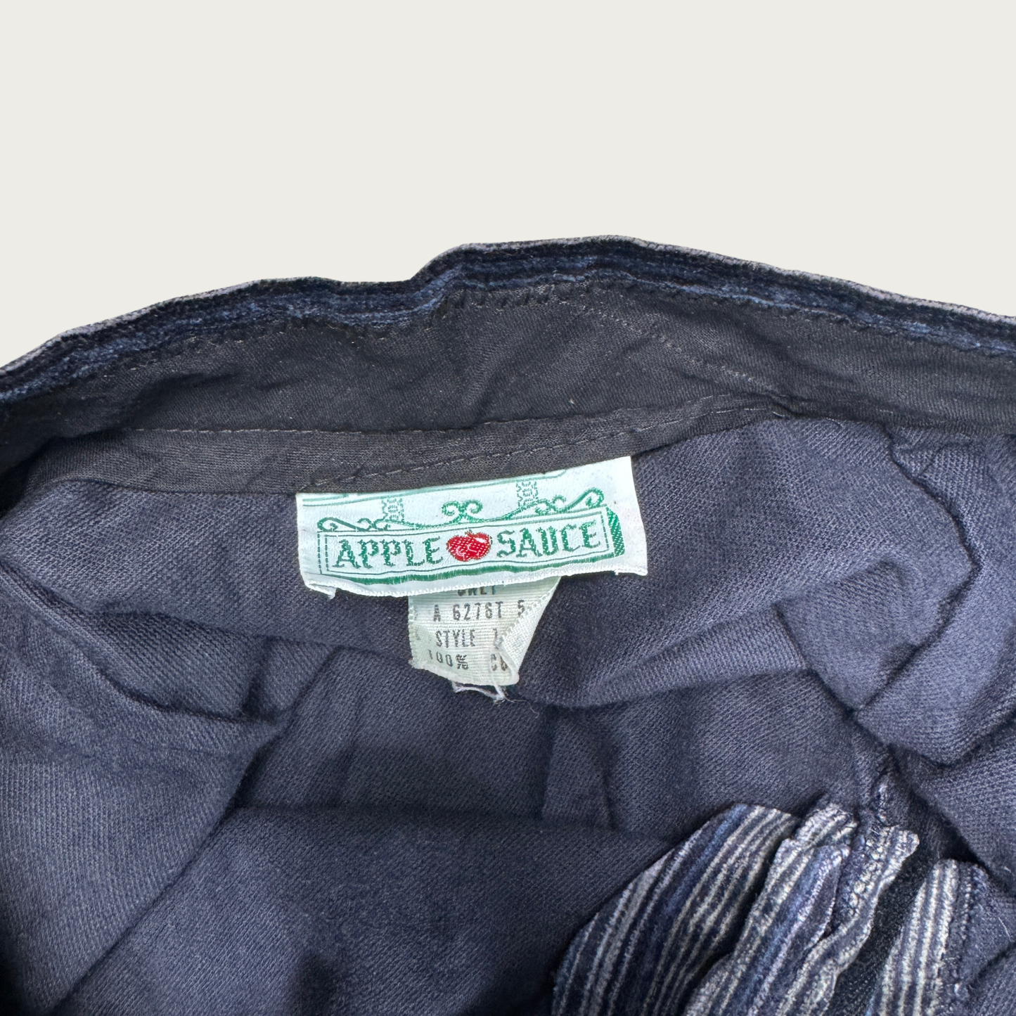 (30") 70s Navy/Gray Corduory Wide Leg Flares