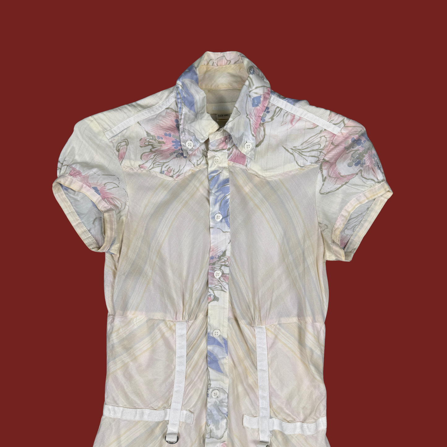 (XXS) Diesel Pastel Floral Midi Dress