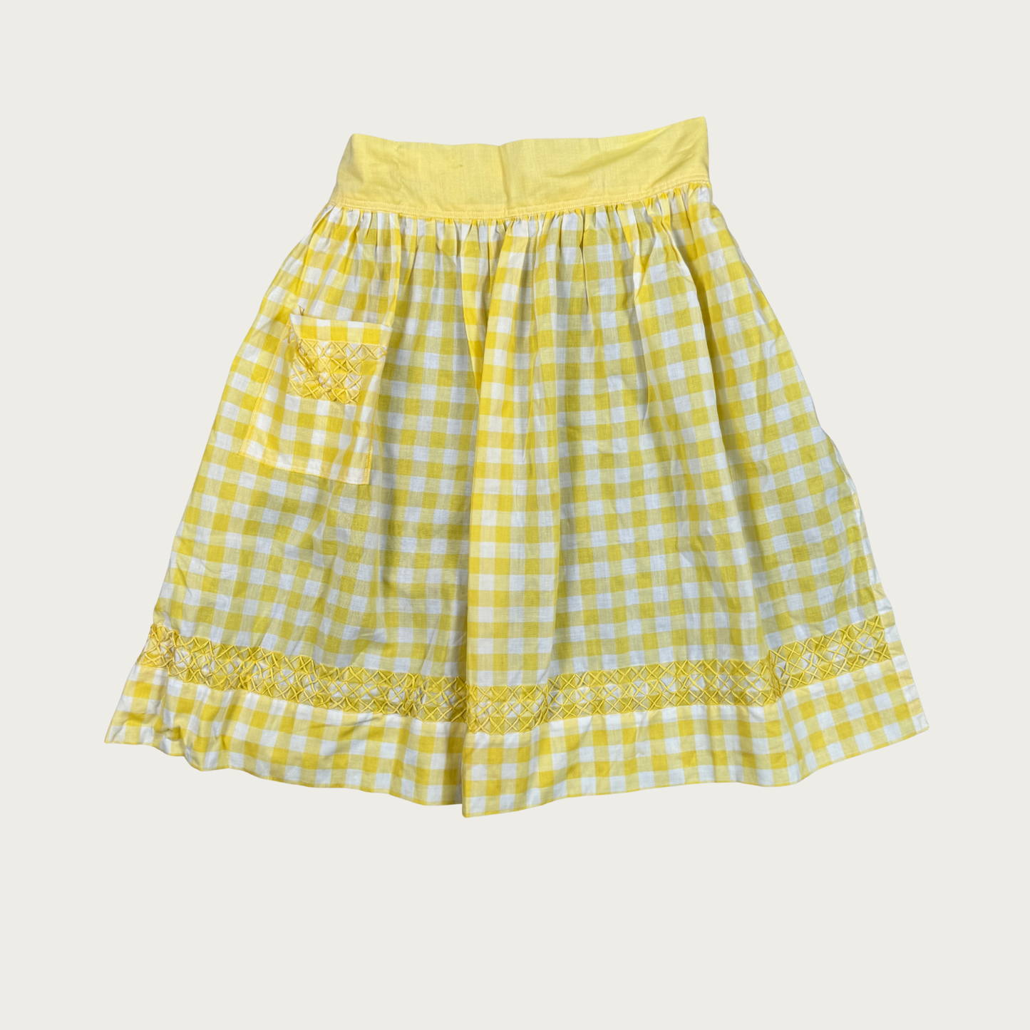(S) Yellow Plaid Vintage Apron