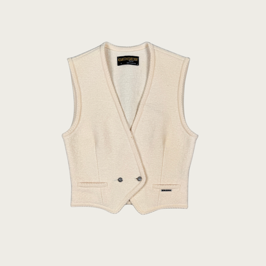 (S) 80s/90s Cream Austrian Wool Vest