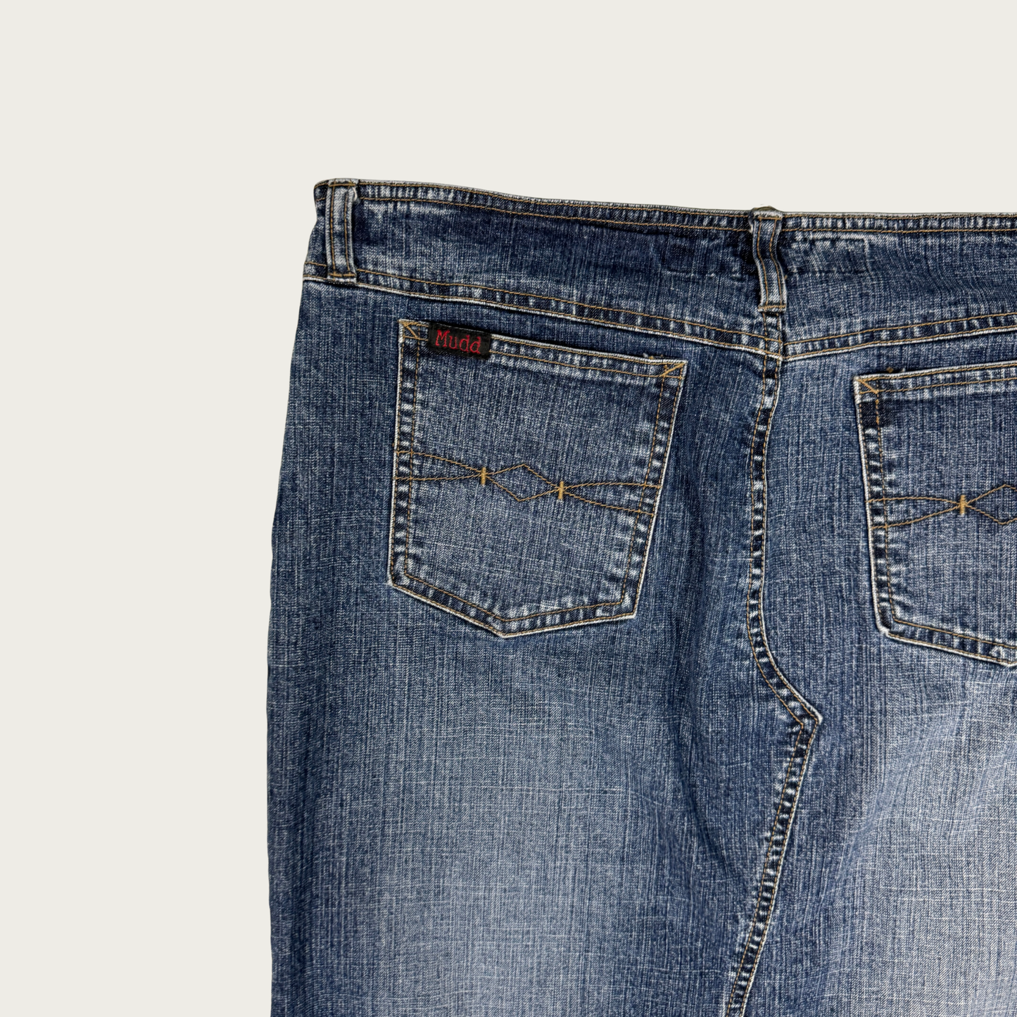 (33") Y2K Mudd Low Rise Denim Midi Skirt