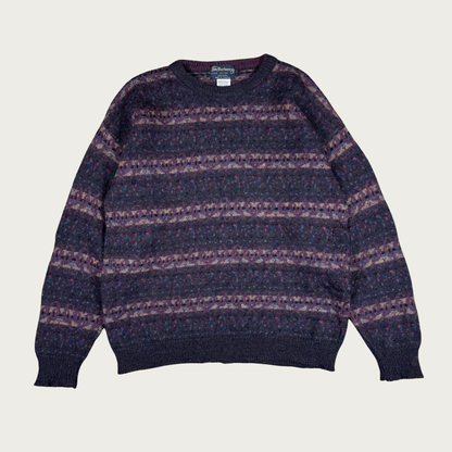 (XL) 90s Burberry Gray/Purple Sweater