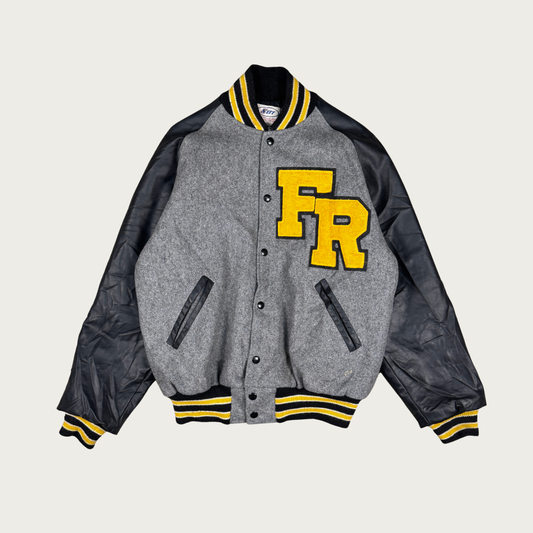 (M) 80s Black/Yellow Varsity Jacket
