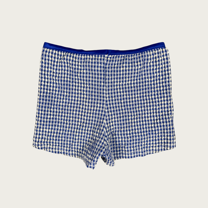 (S/M) 70s/80s Micro Mini Blue Gingham Shorts