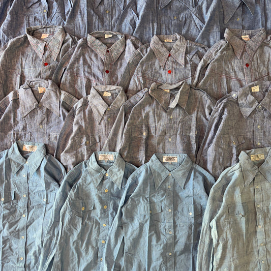 (20) Wholesale Deadstock Chambray Shirts Bundle
