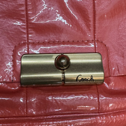 Coach Kristin Patent Leather Coral Shoulder Bag & Wallet