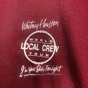 Whitney Houston 1991 "I'm Your Baby Tonight" Local Crew Tour Shirt