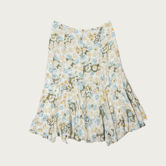 (29") Pastel Floral Midi Skirt